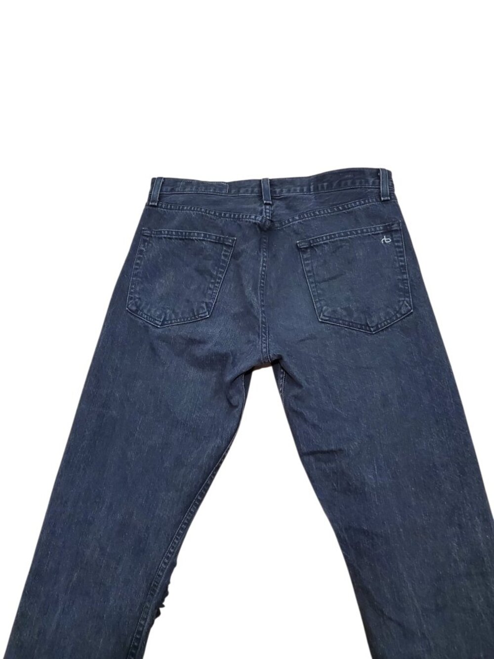 RAG & BONE SZ 30 Women's High-rise Skinny Destroyed Knee Frayed Raw Hem Black - Picture 10 of 13